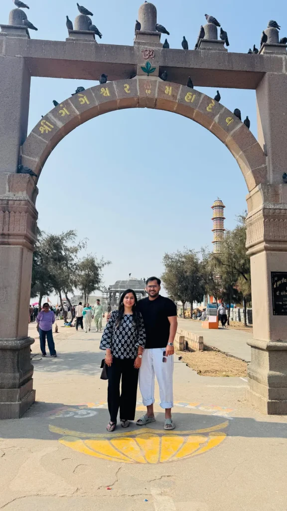 At the gateway of the seaside temple, Gangeshwar Mahadev, Diu